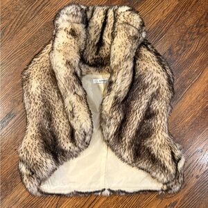 Faux Fur Vest with Brown and Cream Tones